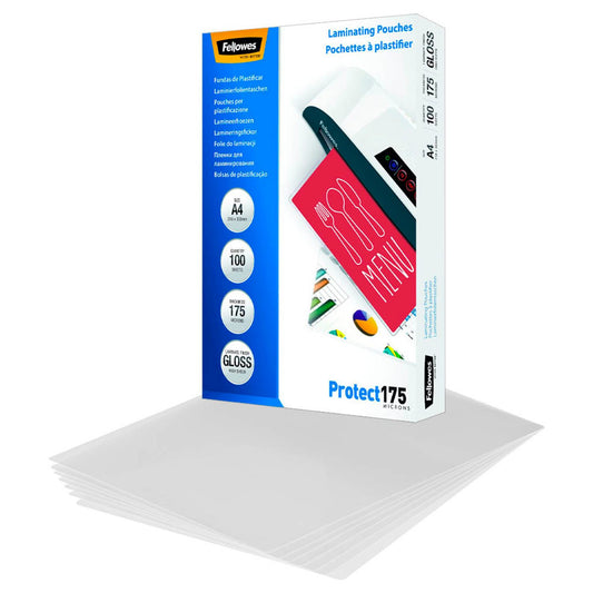 Fellowes Protect175 Laminierfolien glänzend für A4 175 micron | 5308703 | 1 Pack = 100 St.