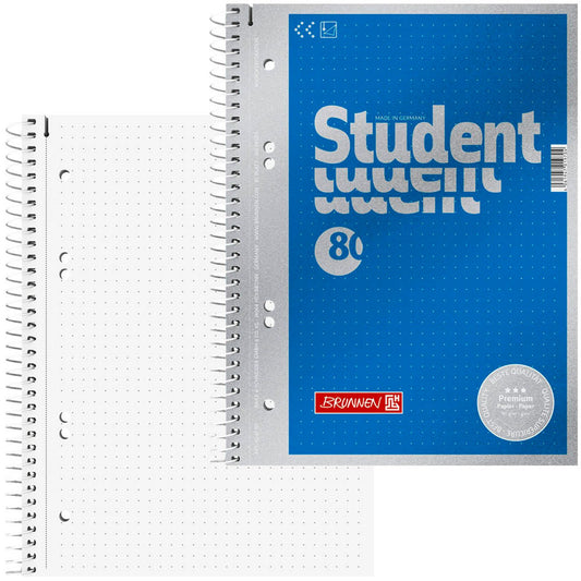 BRUNNEN Collegeblock Student Premium Kleinformat punktraster DIN A5 ohne Rand | 1067157