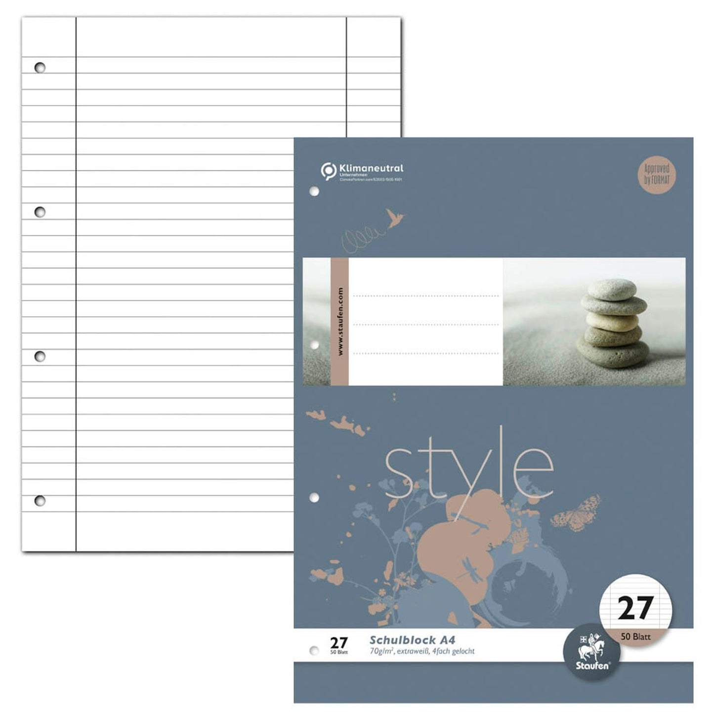 10 Staufen® Briefblöcke Style gelocht DIN A4,