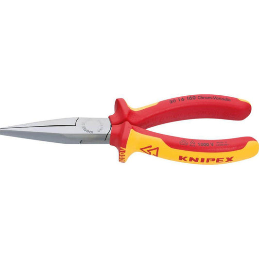 KNIPEX Flachzange VDE Langbeck verchromt 16,0 cm | 30 16 160