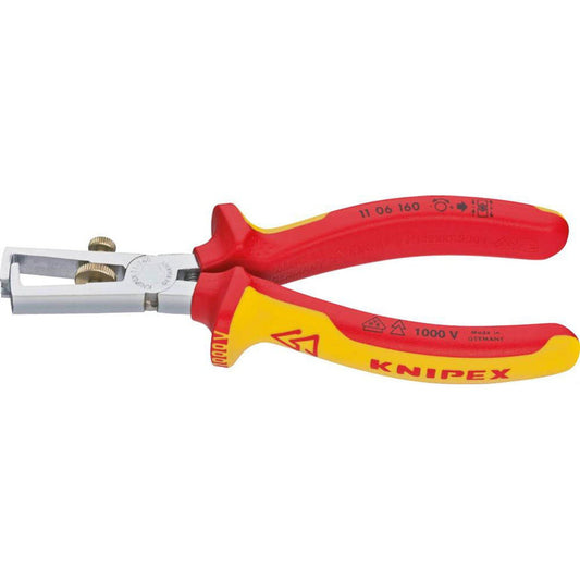 KNIPEX Abisolierzange VDE verchromt 16,0 cm | 11 06 160