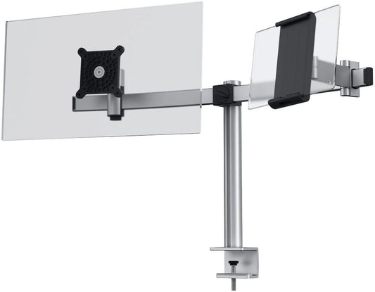 DURABLE Monitor-Halterung silber für 1 Monitor und 1 Tablet,