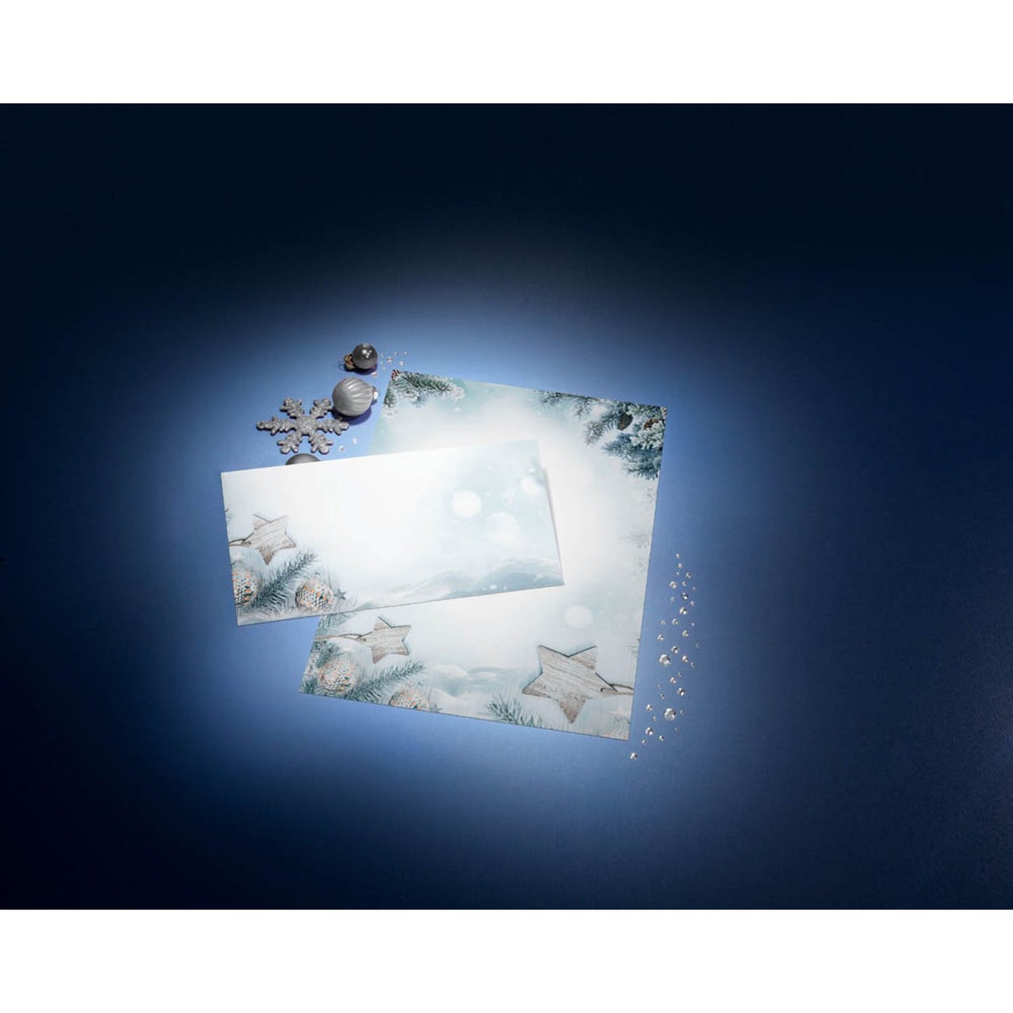 SIGEL Weihnachtsbriefumschläge Snow Star DIN lang ohne Fenster | DU312 | 1 Pack = 25 St.
