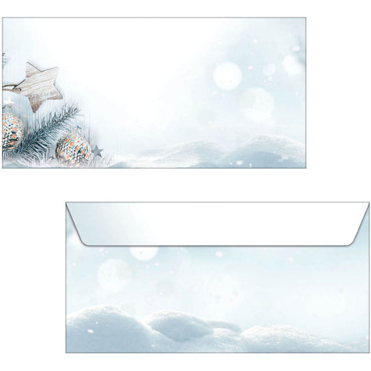 SIGEL Weihnachtsbriefumschläge Snow Star DIN lang ohne Fenster | DU312 | 1 Pack = 25 St.
