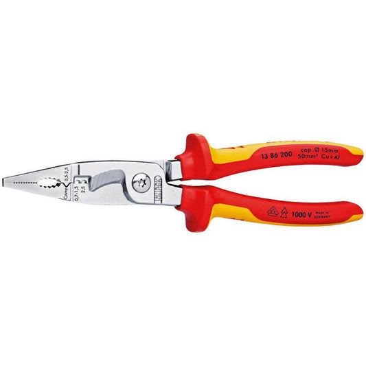 KNIPEX Elektro-Installationszange VDE 20,0 cm | 13 86 200