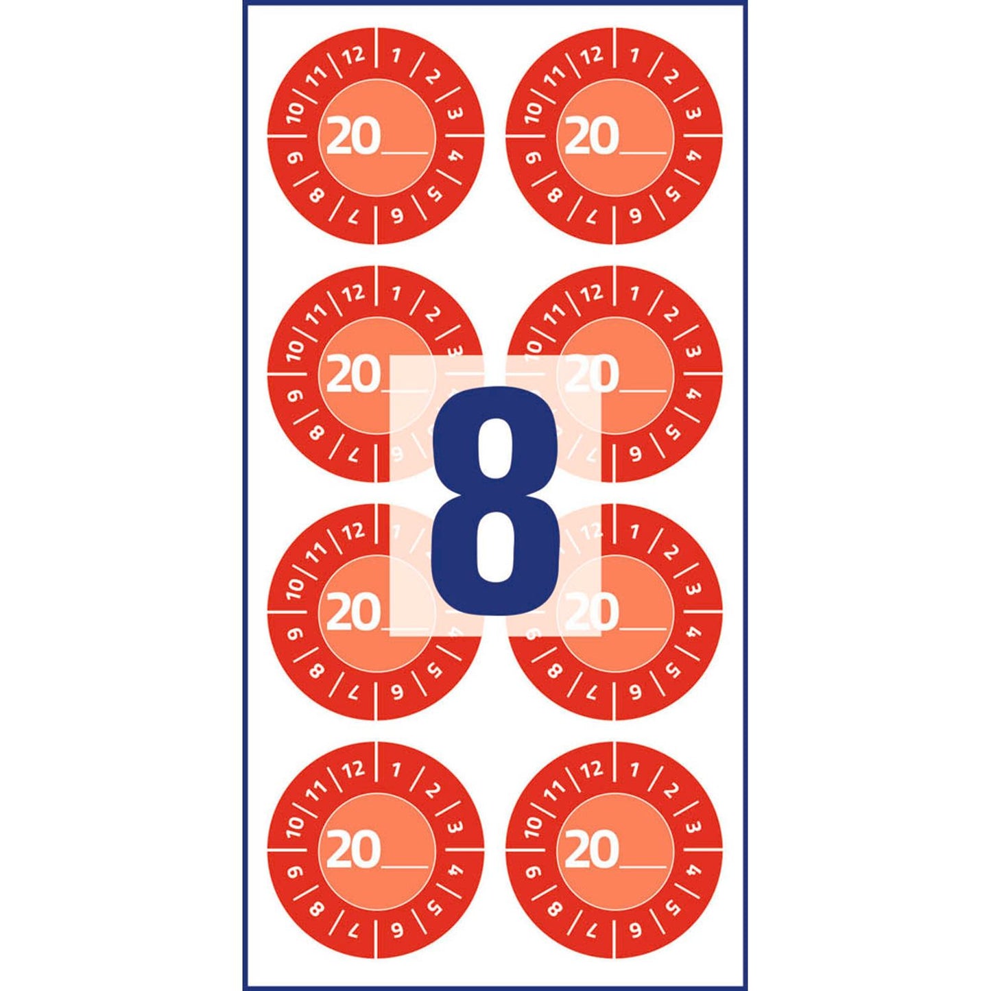 AVERY Zweckform Prüfplaketten rot 30,0 x 30,0 mm | 7901 | 1 Pack = 10 Blatt