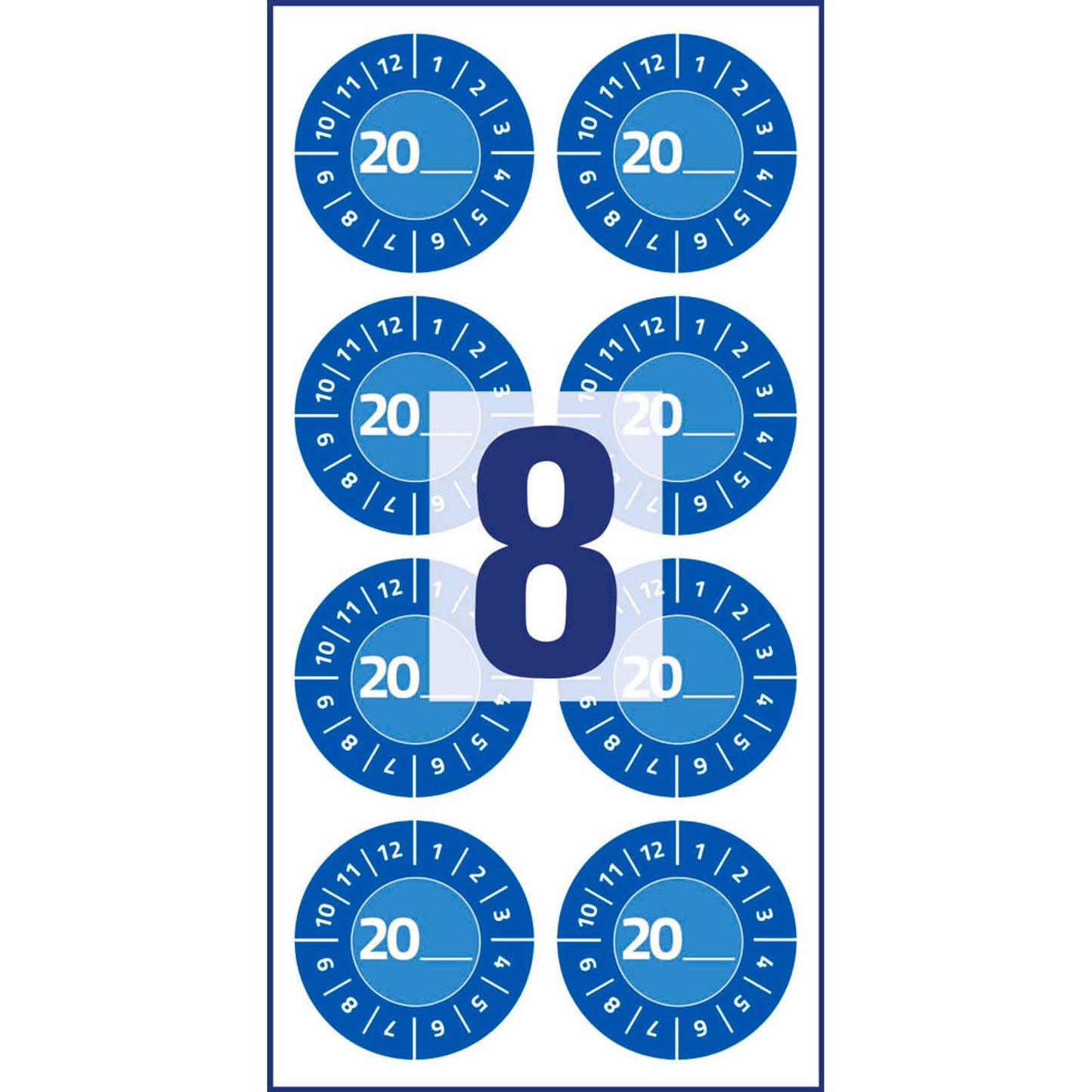 AVERY Zweckform Prüfplaketten blau 30,0 x 30,0 mm | 7903 | 1 Pack = 10 Blatt