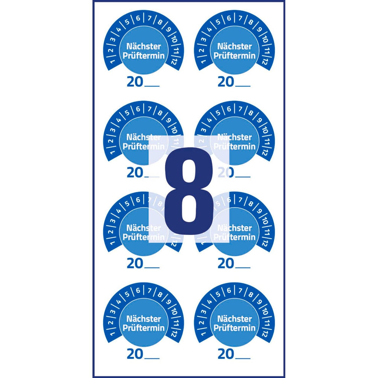 AVERY Zweckform Prüfplaketten blau 30,0 x 30,0 mm | 7906 | 1 Pack = 10 Blatt