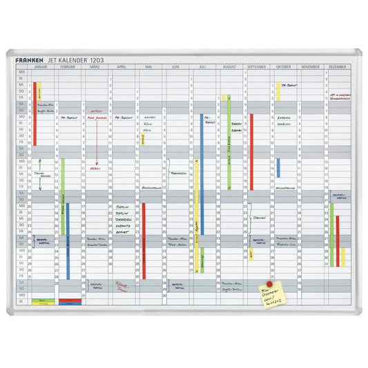 FRANKEN JetKalender® 1203 Jahresplaner, Monatseinteilung 120,0 x 90,0 cm | JK1203