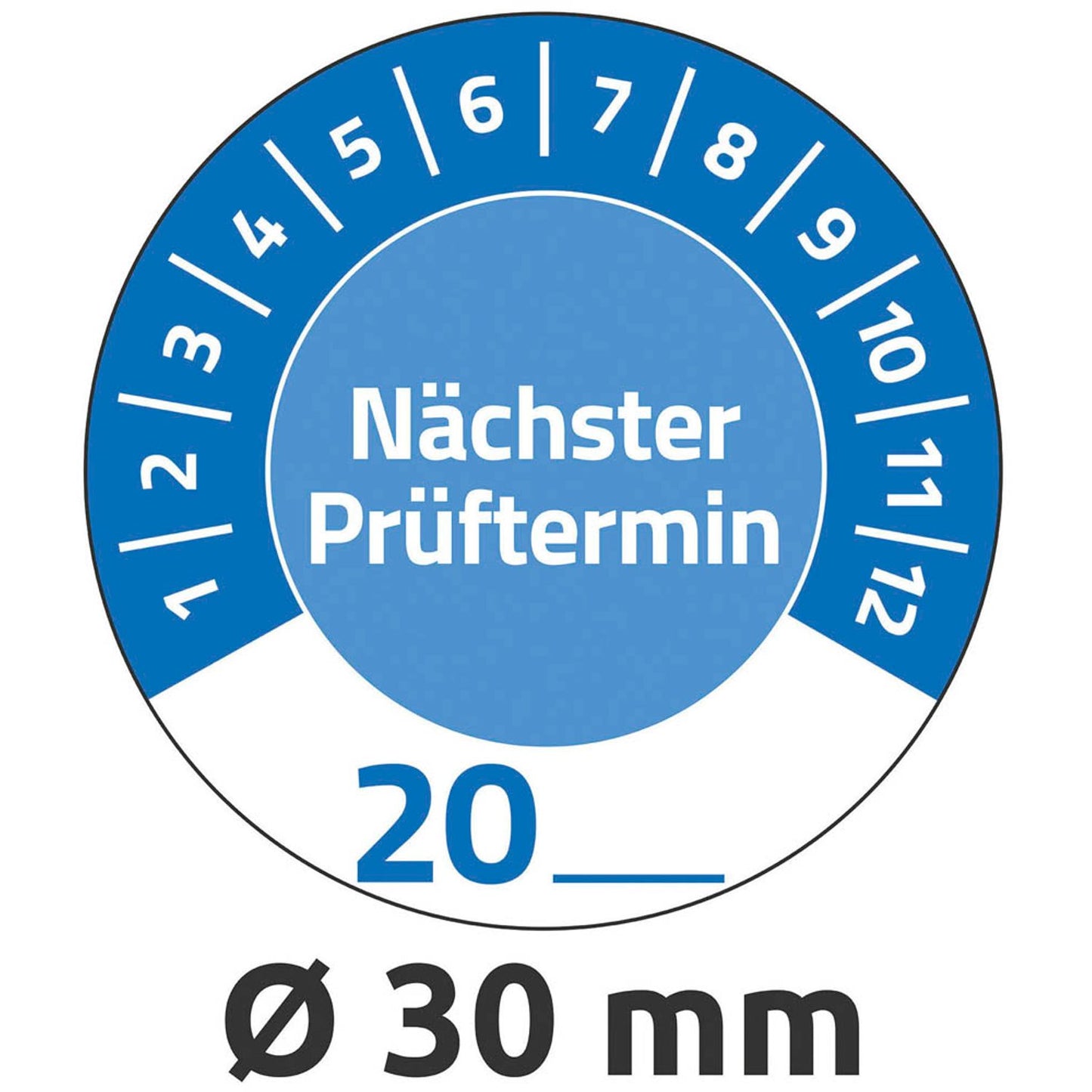 AVERY Zweckform Prüfplaketten blau 30,0 x 30,0 mm | 7906 | 1 Pack = 10 Blatt
