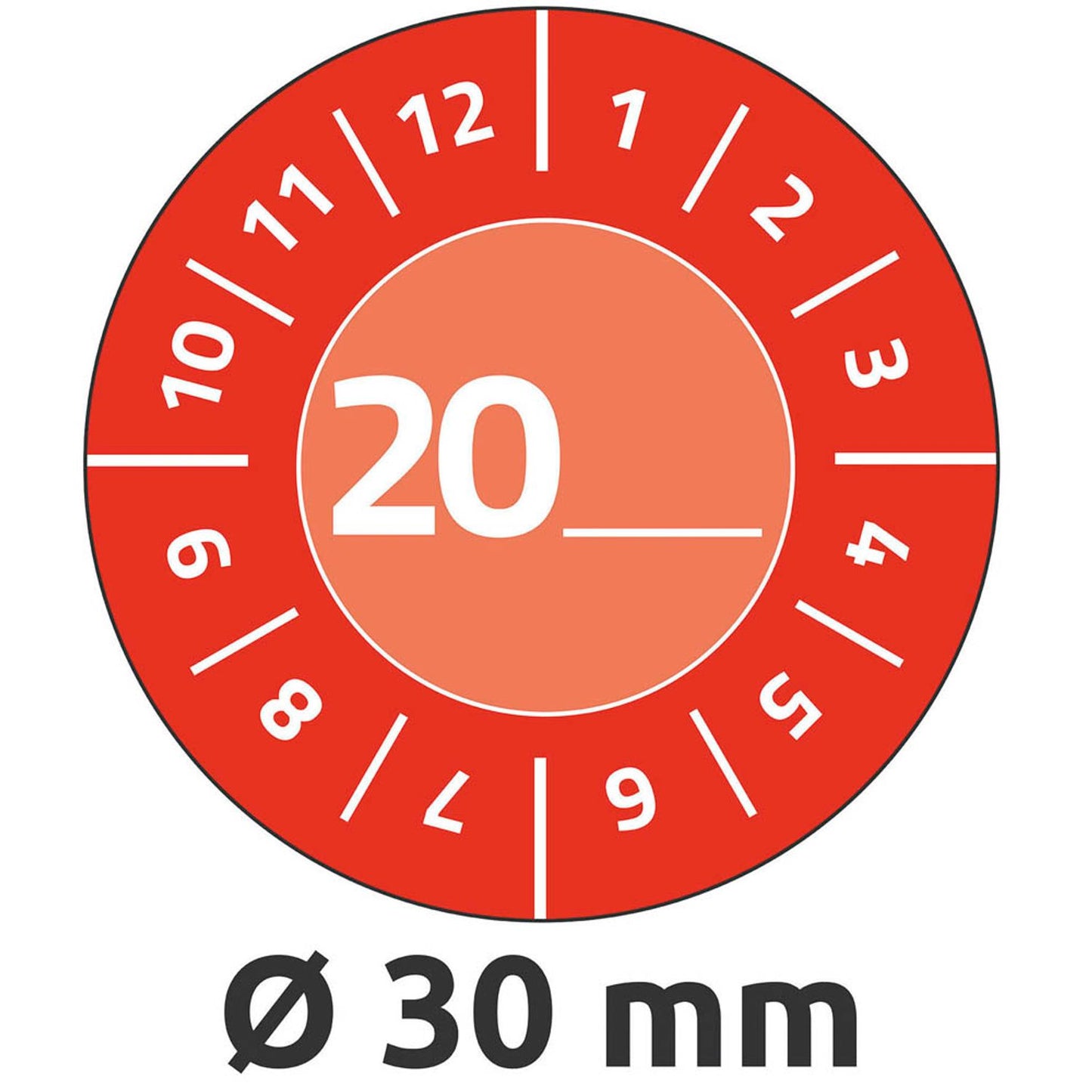 AVERY Zweckform Prüfplaketten rot 30,0 x 30,0 mm | 7901 | 1 Pack = 10 Blatt