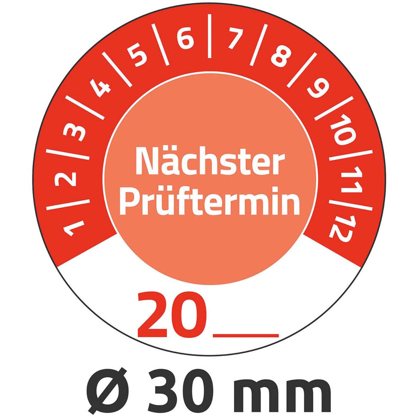 AVERY Zweckform Prüfplaketten rot 30,0 x 30,0 mm | 7904 | 1 Pack = 10 Blatt