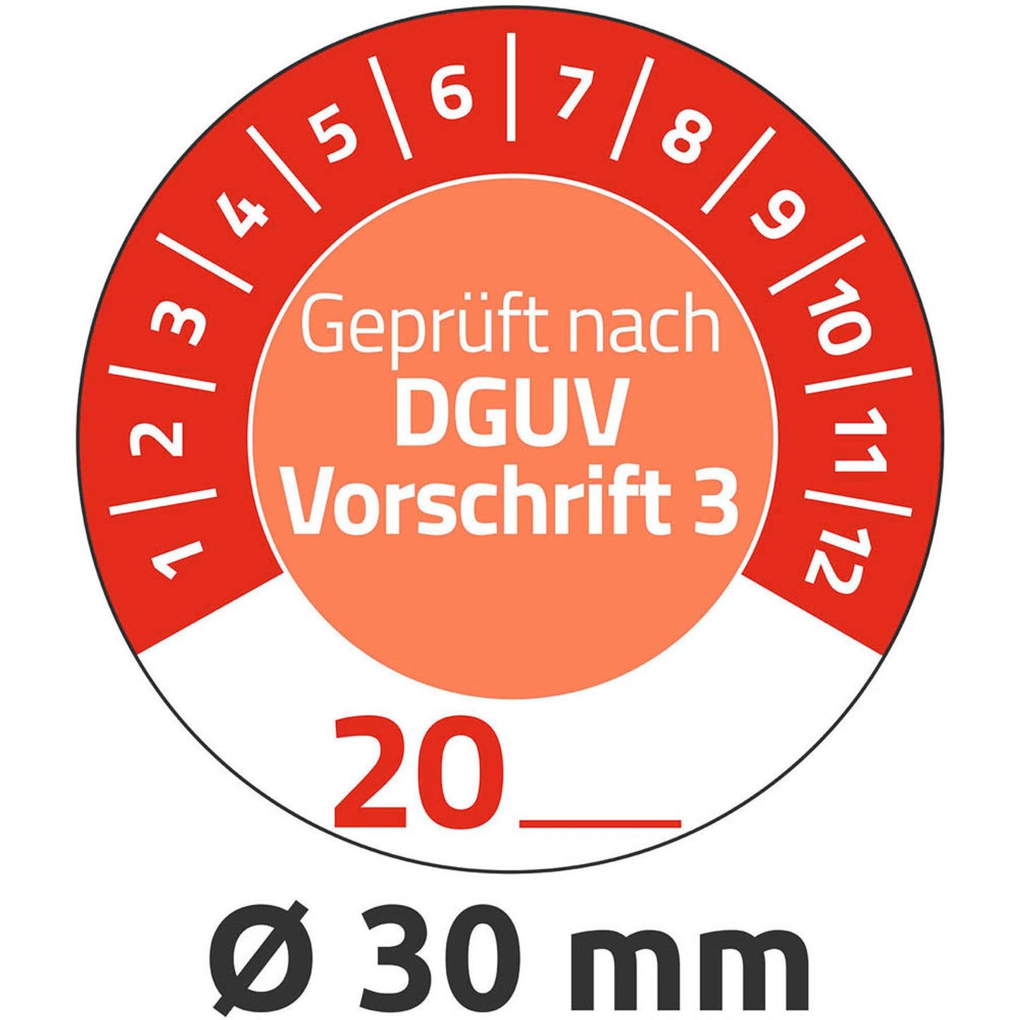 AVERY Zweckform Prüfplaketten rot 30,0 x 30,0 mm | 7907 | 1 Pack = 10 Blatt