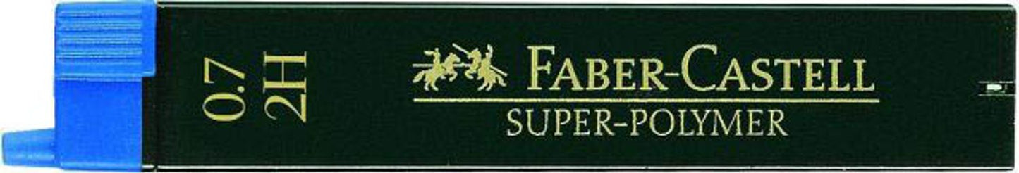 FABER-CASTELL SUPER-POLYMER Feinminen-Bleistiftminen schwarz 2H, 12 St.
