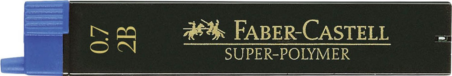 FABER-CASTELL SUPER-POLYMER Feinminen-Bleistiftminen schwarz 2B, 12 St.