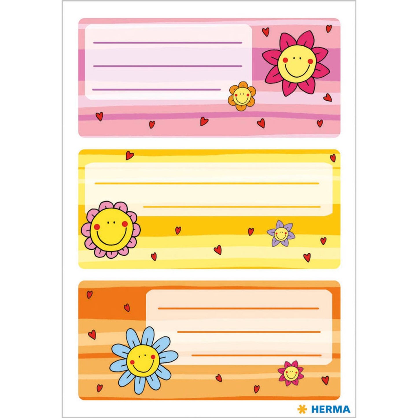 HERMA Schuletiketten Blume, 9 Etiketten | 5593 | 1 Pack = 9 St.