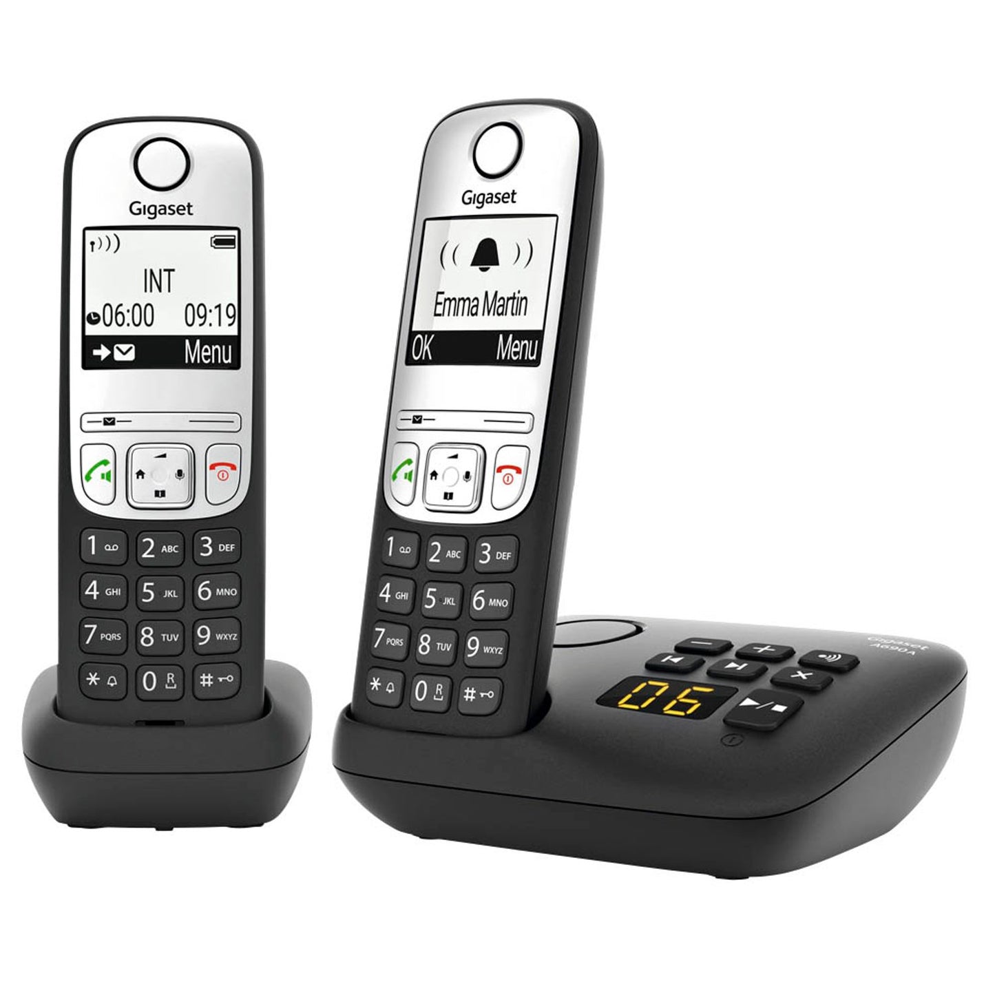 Gigaset A690 A Duo Schnurloses Telefon-Set mit Anrufbeantworter schwarz | L36852-H2830-B101
