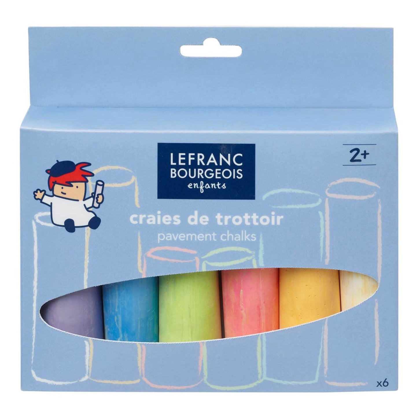 LEFRANC BOURGEOIS Straßenmalkreide farbsortiert | 807241 | 1 Pack = 6 St.