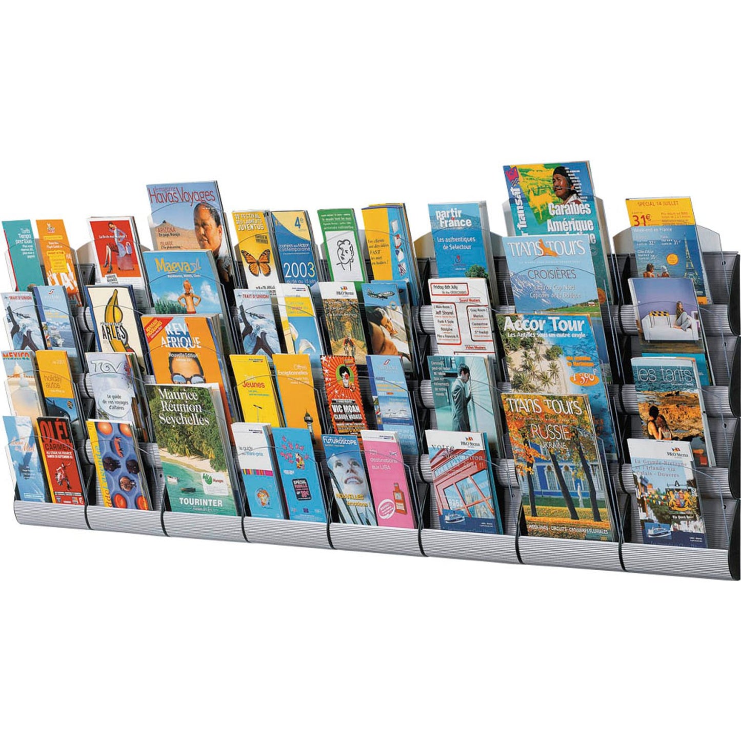 PAPERFLOW Wandprospekthalter Integral alu DIN A5, DIN A6 4/8 Fächer | 4065X12.35 | 1 Pack = 3 St.