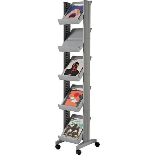 PAPERFLOW Prospektständer Corner silber DIN A4 5 Fächer | 259N.35