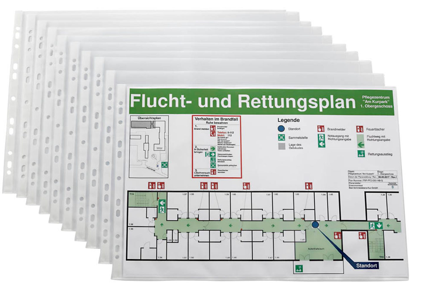 10 Lands Prospekthüllen DIN A3 transparent genarbt 0,08 mm