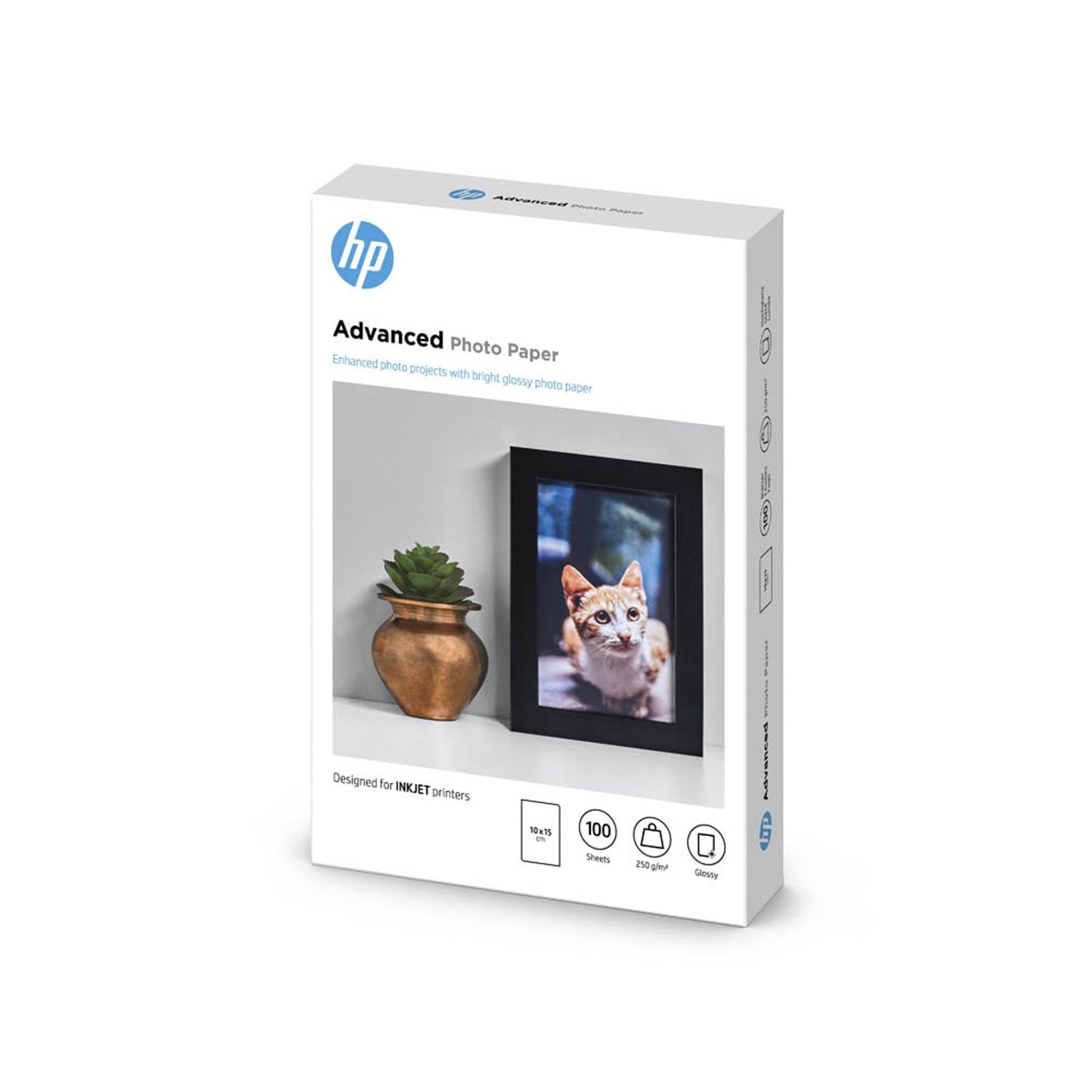 HP Fotopapier 10,0 x 15,0 cm glänzend 250 g/qm | Q8692A | 1 Pack = 100 Blatt