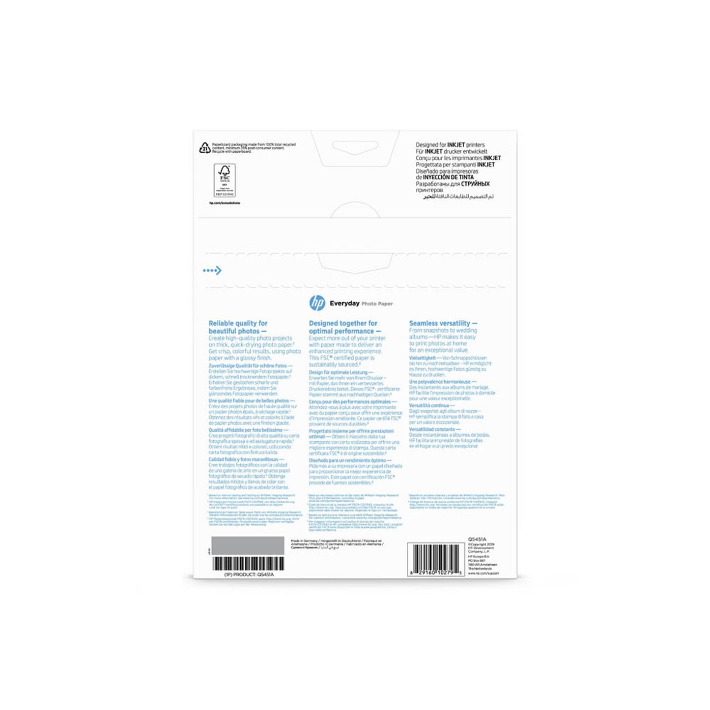 HP Fotopapier DIN A4 glänzend 200 g/qm | Q5451A | 1 Pack = 25 Blatt