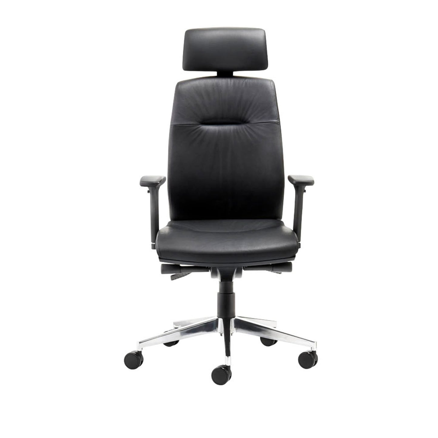 Mayer Bürostuhl myCONTRACT LINE, Leder schwarz, Gestell alu | 2480 81 007
