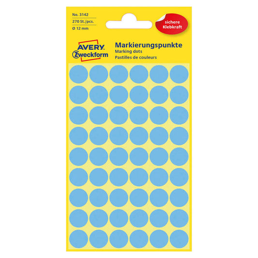 AVERY Zweckform Klebepunkte blau Ø 12,0 mm | 3142 | 1 Pack = 270 St.