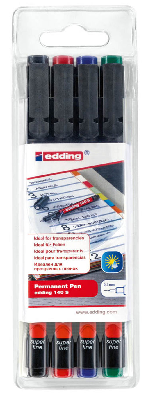 edding Folienstifte-Set farbsortiert permanent 4 St.