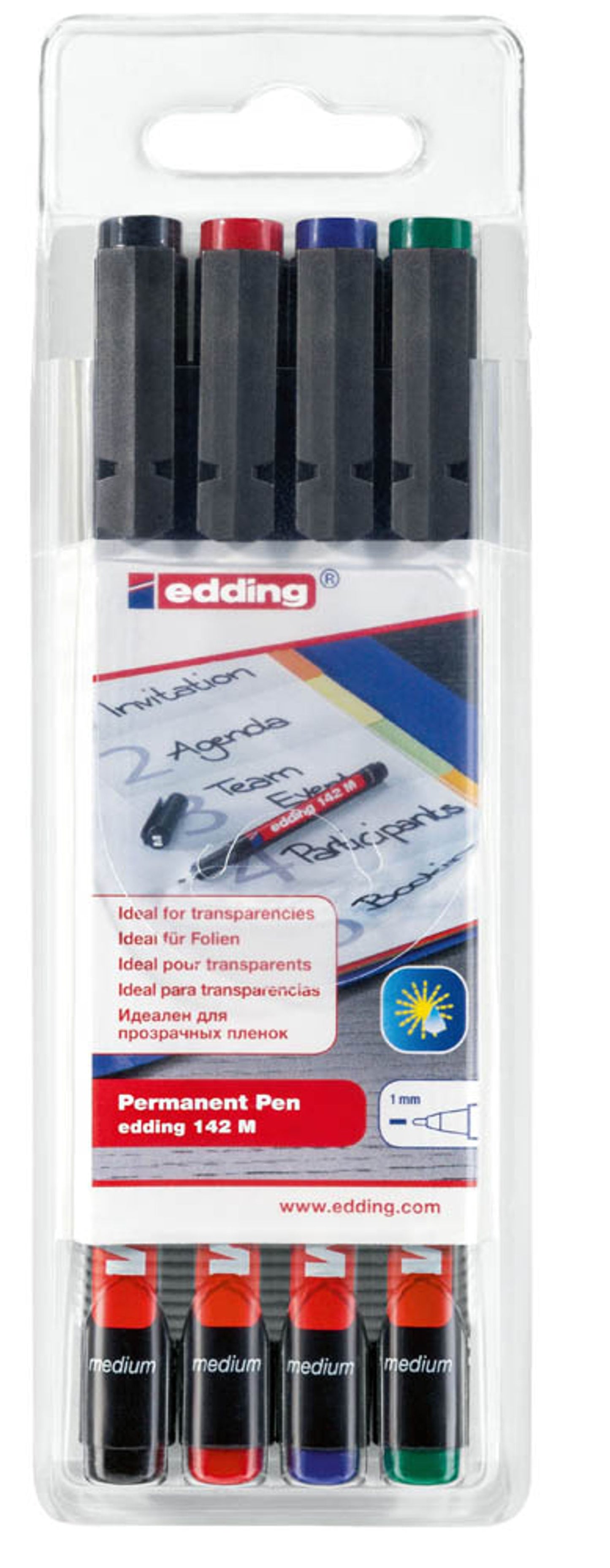 edding Folienstifte-Set farbsortiert permanent 4 St.