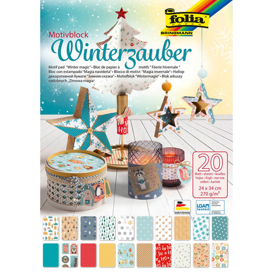 folia Motivblock Winterzauber farbsortiert 270 g/qm 1 Block | 49049