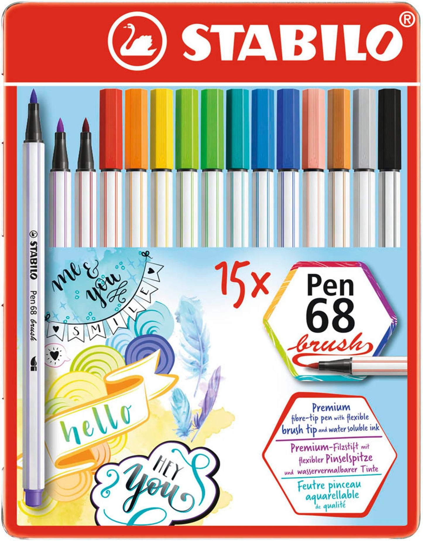 STABILO Pen 68 brush Brush-Pens farbsortiert