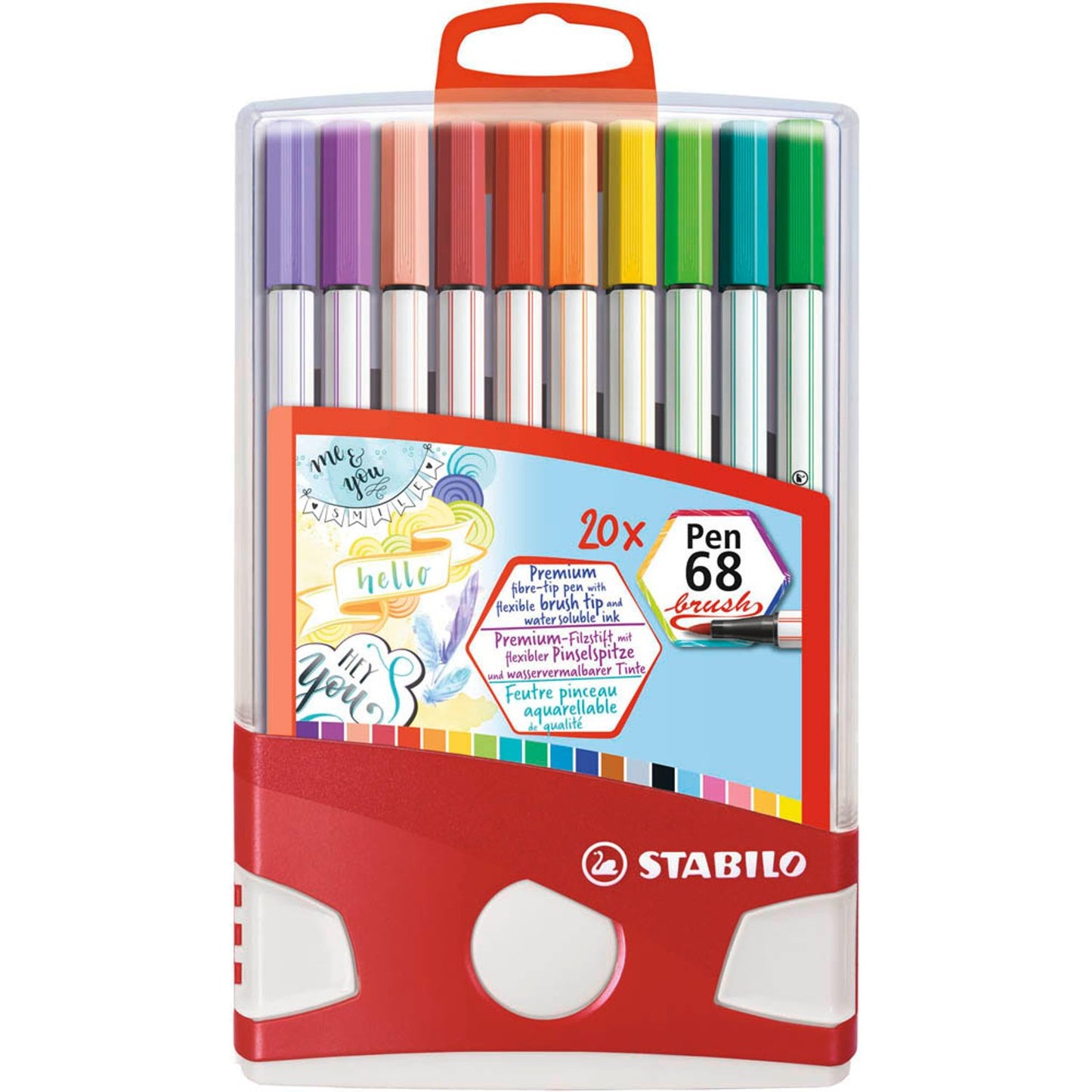 STABILO Pen 68 brush Brush-Pens farbsortiert | 568/20-0211 | 1 Pack = 20 St.
