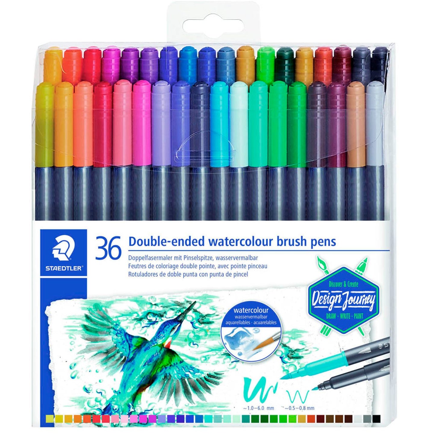 STAEDTLER 3001 Brush-Pens farbsortiert | 3001 TB36 | 1 Pack = 36 St.
