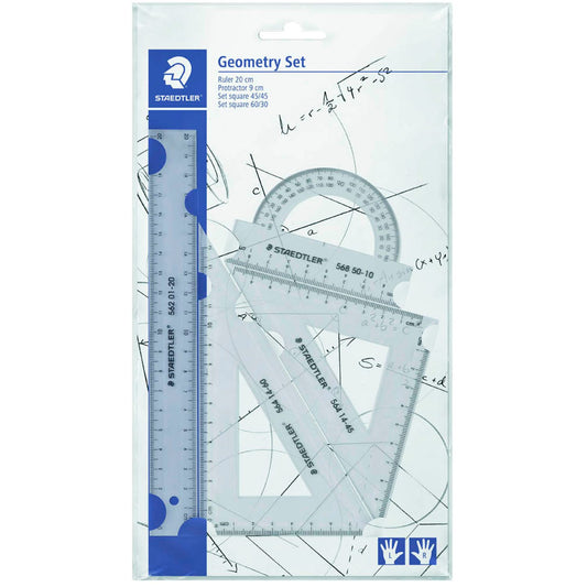 STAEDTLER Lineal-Set 569 PB transparent | 569 PB4-0 | 1 Pack = 4 St.