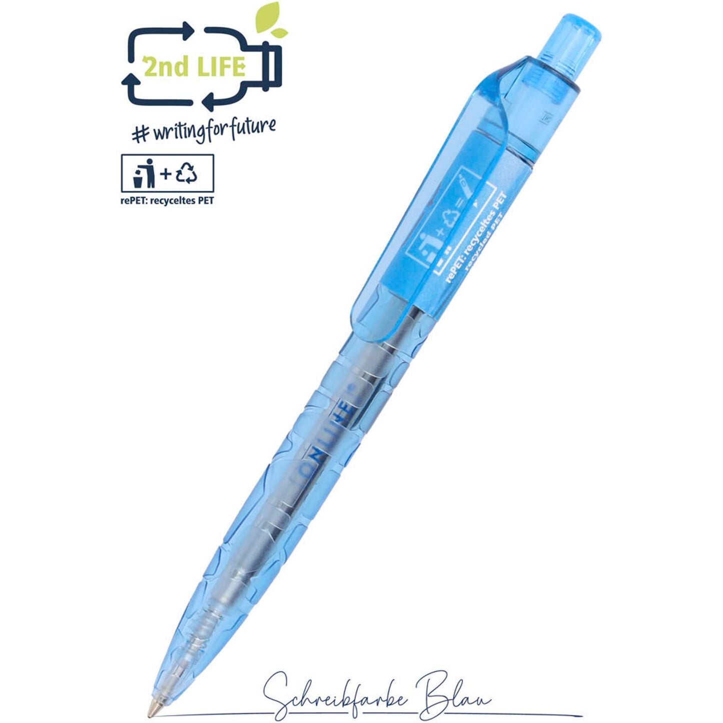 ONLINE® Kugelschreiber 2nd LIFE blau, Schreibfarbe: blau | 21007/6D