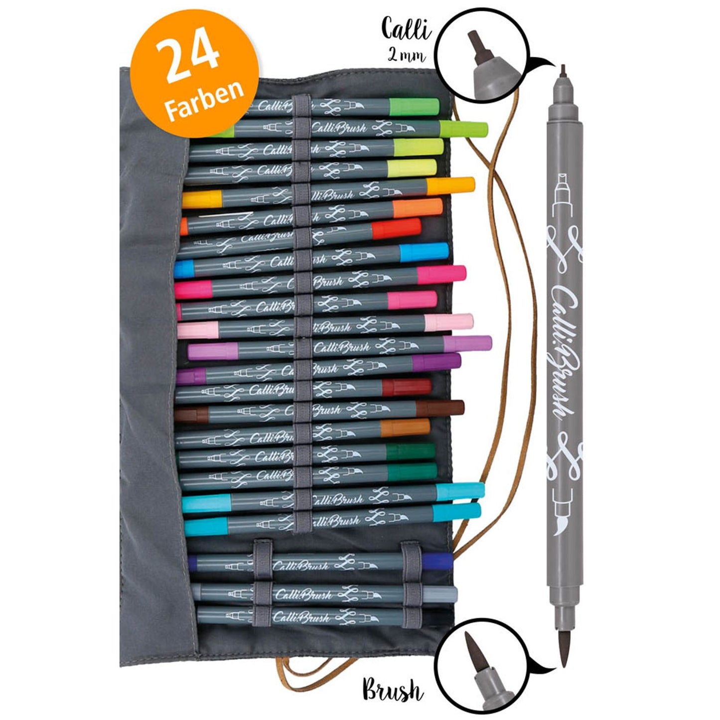 ONLINE® Calli.Brush Brush-Pens farbsortiert | 81463 | 1 Pack = 24 St.
