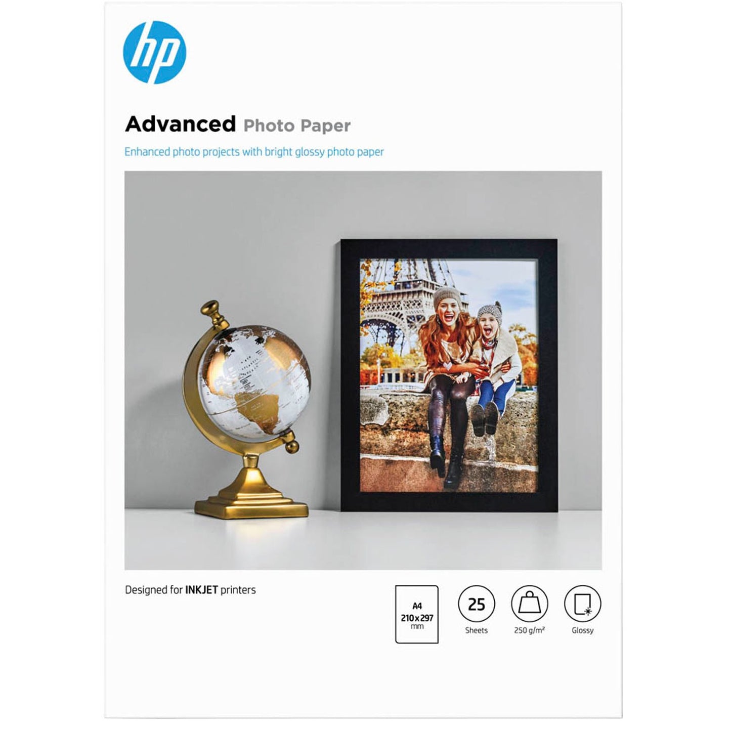 HP Fotopapier DIN A4 glänzend 250 g/qm | Q5456A | 1 Pack = 25 Blatt