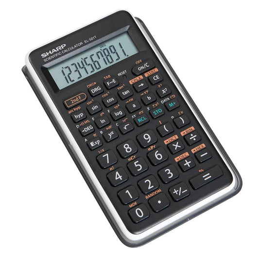 SHARP EL-501T Wissenschaftlicher Taschenrechner schwarz/weiß | SH-EL501TBWH