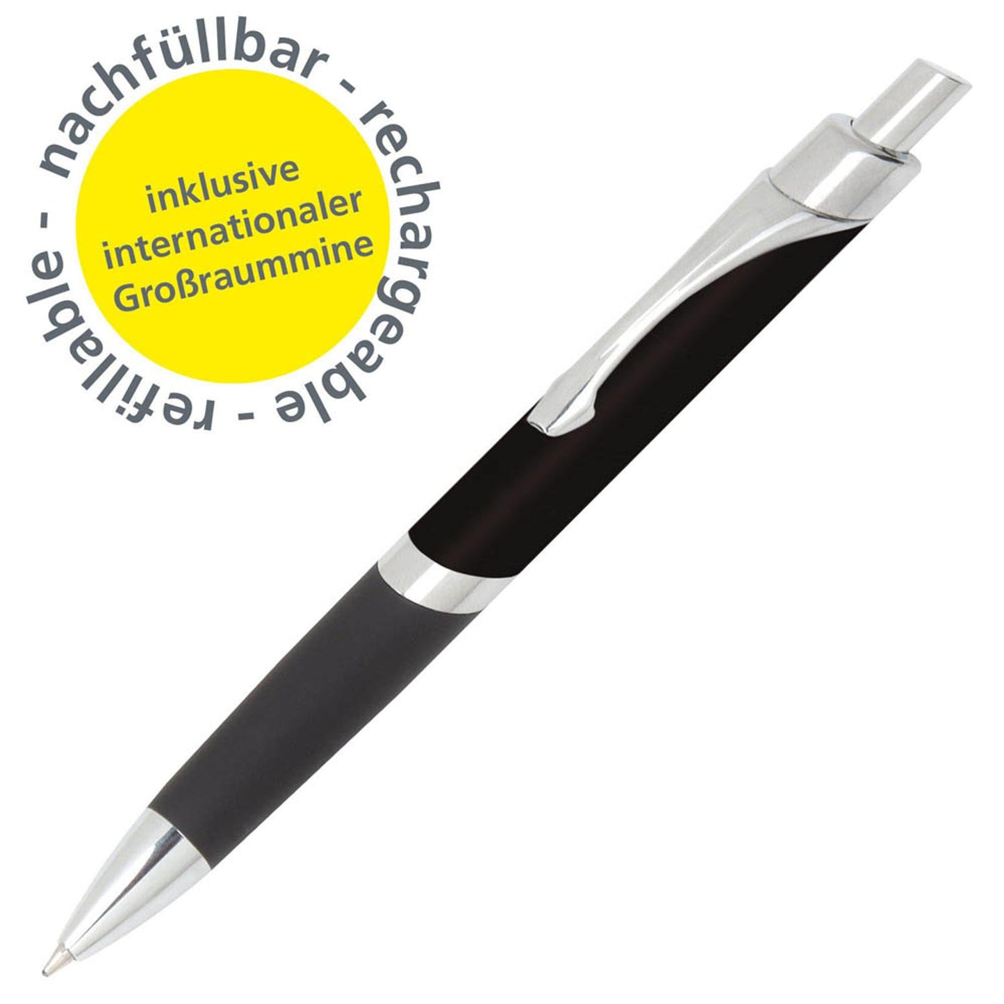 ONLINE® Kugelschreiber Sporty schwarz, Schreibfarbe: schwarz | 31692/3D