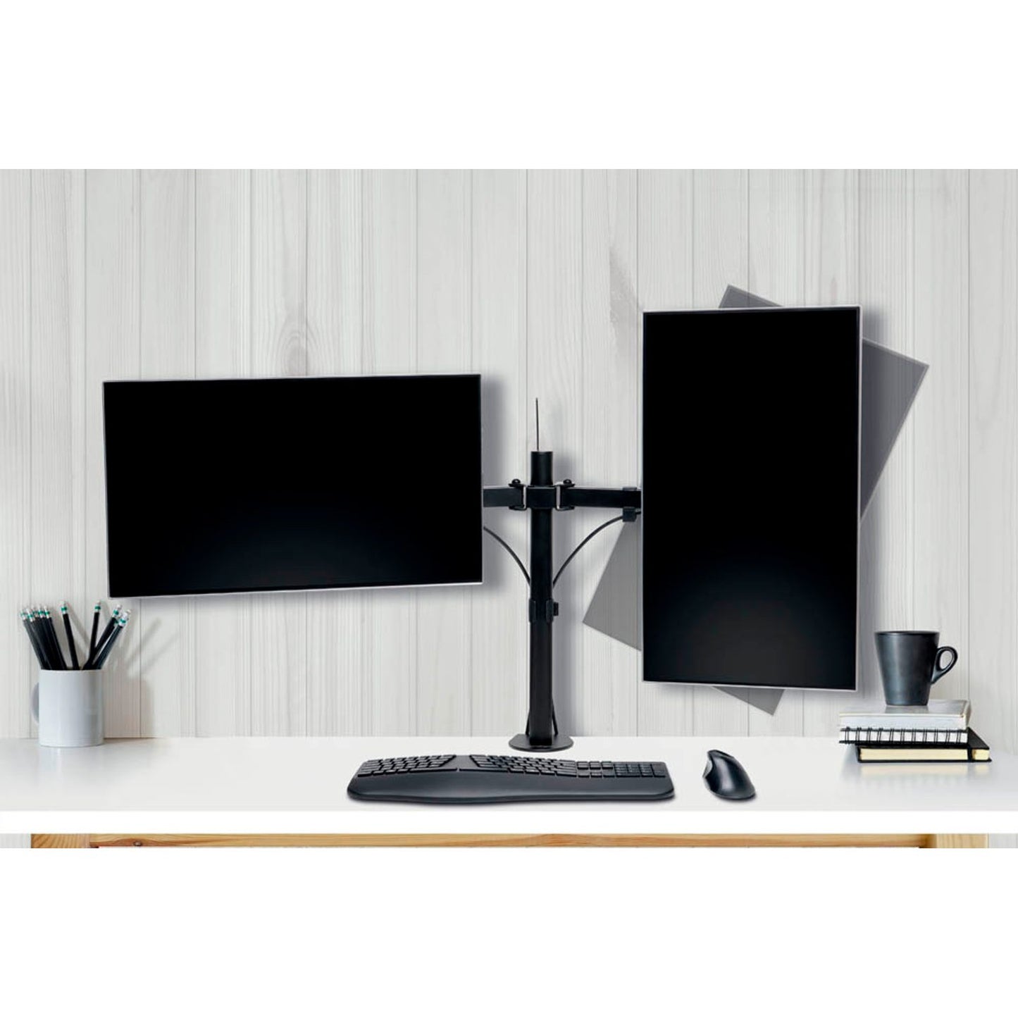 Kensington Monitor-Halterung SmartFit Ergo Dual schwarz für 2 Monitore, Tischklemme, Tischbohrung | K55409WW