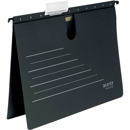 LEITZ Hängehefter ALPHA® recycle 1920 Karton schwarz 1 x kaufmännische Heftung | 19200095 | 1 Pack = 10 St.