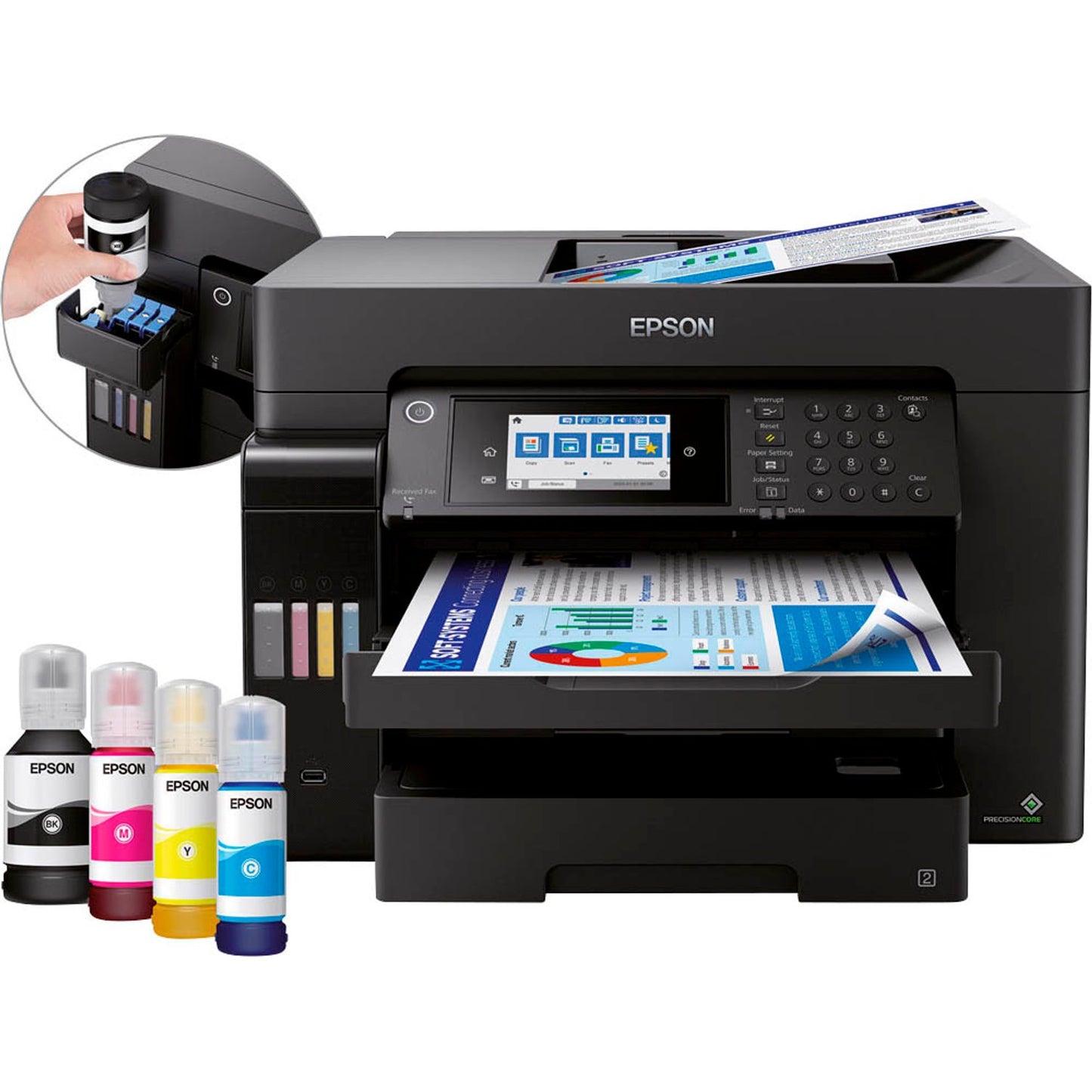 EPSON EcoTank ET-16605 4 in 1 Tintenstrahl-Multifunktionsdrucker schwarz | C11CH72405