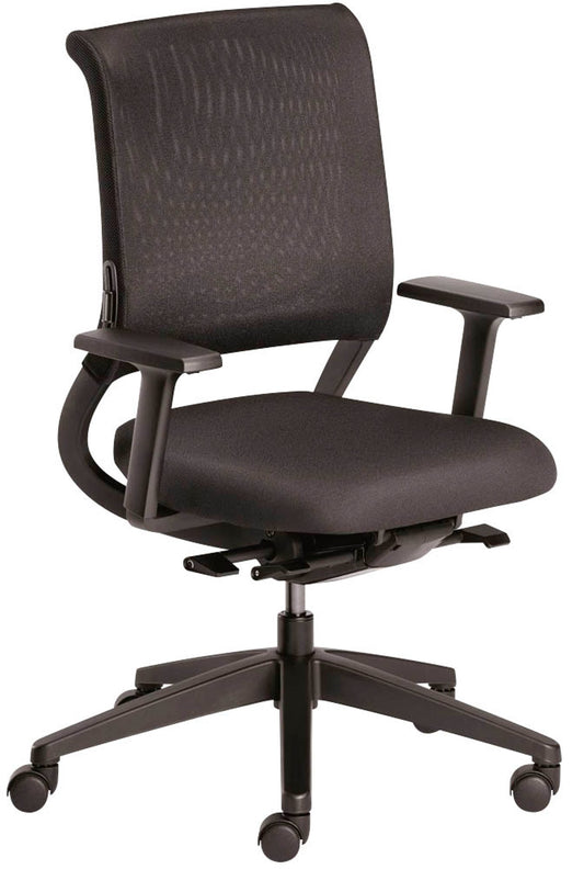 sedus Bürostuhl netwin light, Stoff schwarz, Gestell schwarz