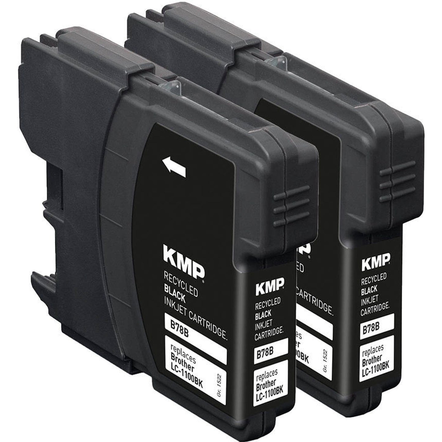 KMP B78D schwarz Druckerpatronen kompatibel zu brother LC-1100BK, 2er-Set | 1522,4821 | 1 Pack = 2 St.