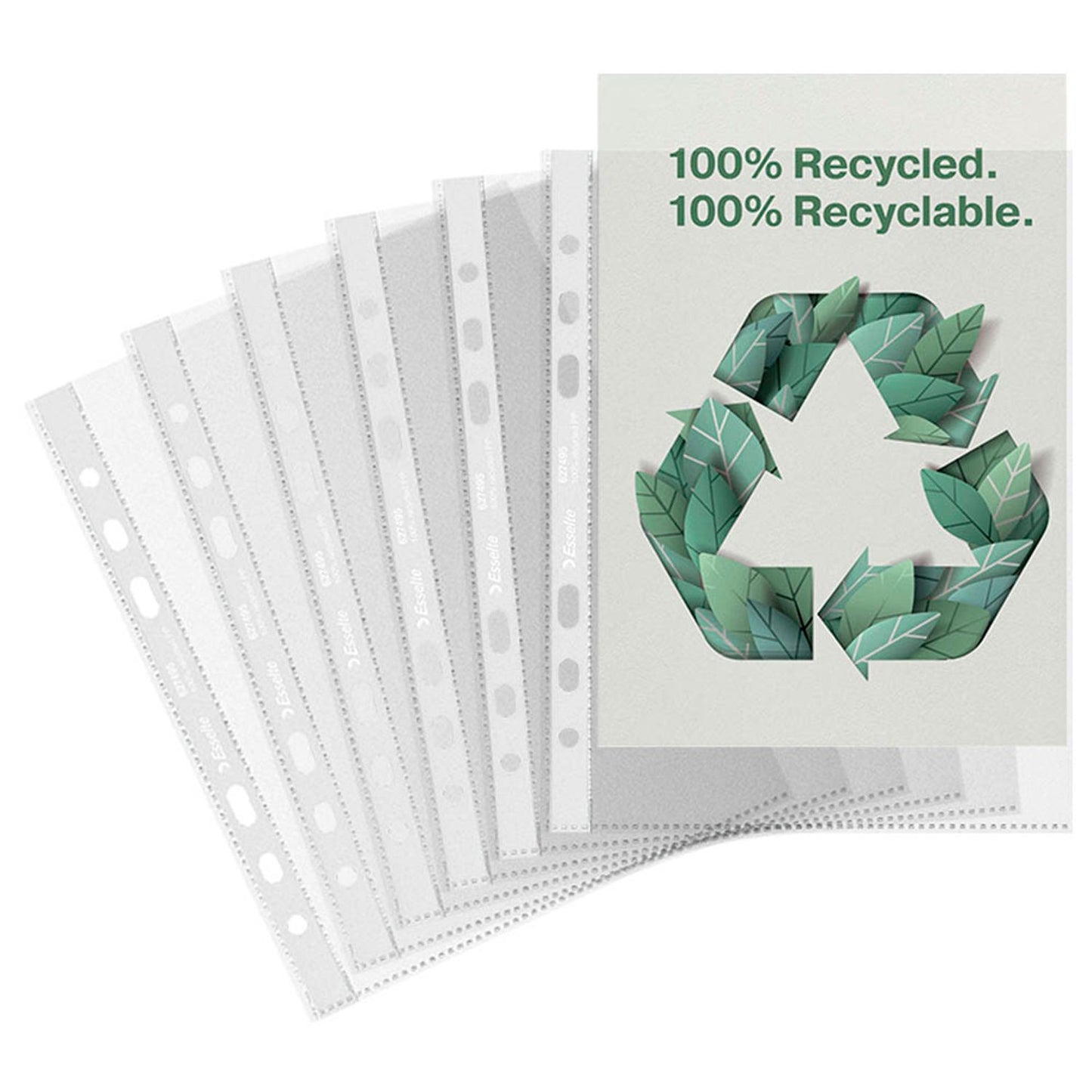 100 Esselte Prospekthüllen DIN A transparent genarbt 0,07 mm