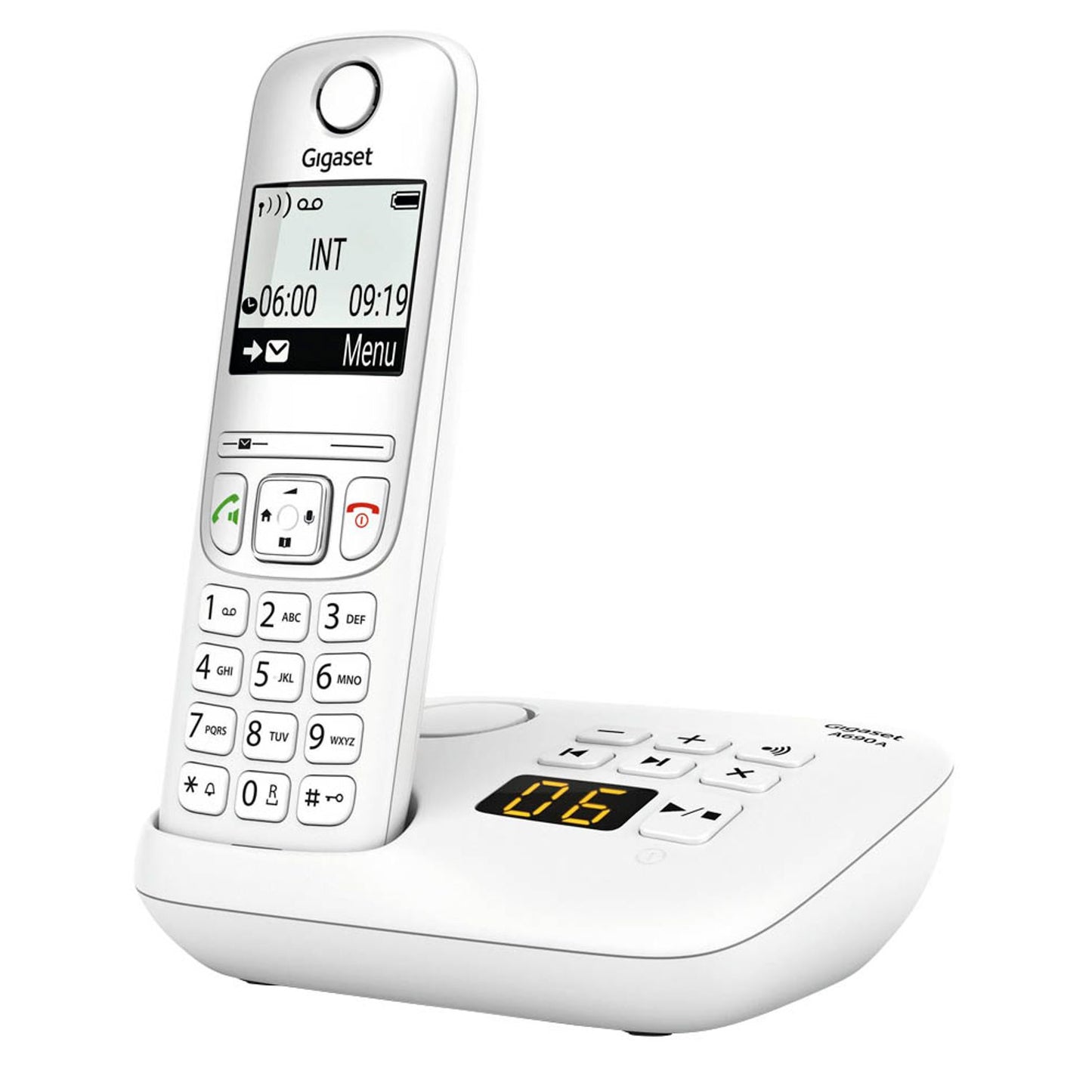 Gigaset A690A Schnurloses Telefon mit Anrufbeantworter weiß | S30852-H2830-B102