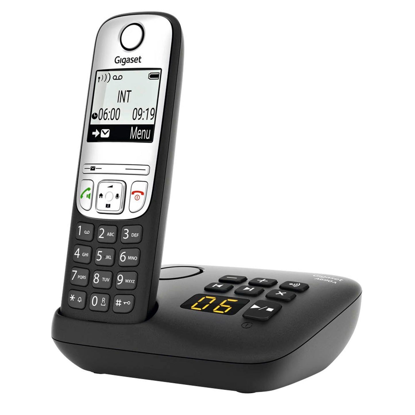 Gigaset A690A Schnurloses Telefon mit Anrufbeantworter schwarz | S30852-H2830-B101