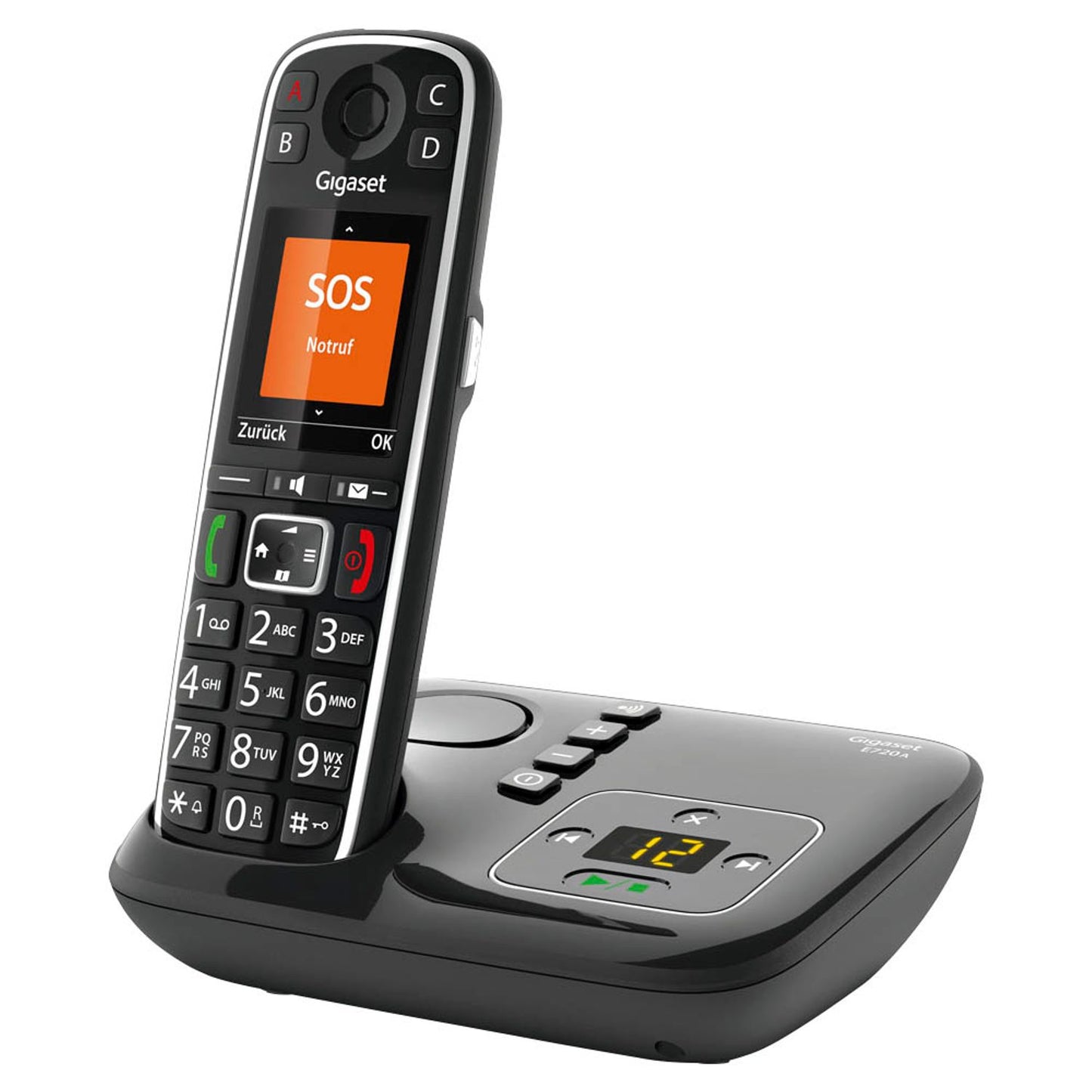 Gigaset E720A Schnurloses Telefon mit Anrufbeantworter schwarz | S30852-H2923-B101